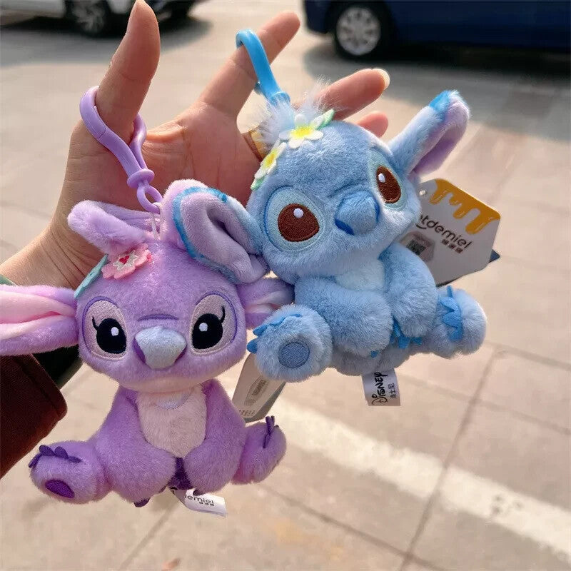Stitch and angel Plush keychains