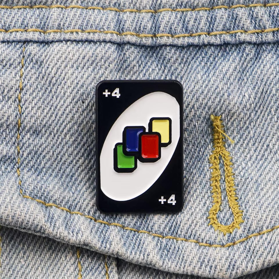 Uno plus 4 Enamel Pin