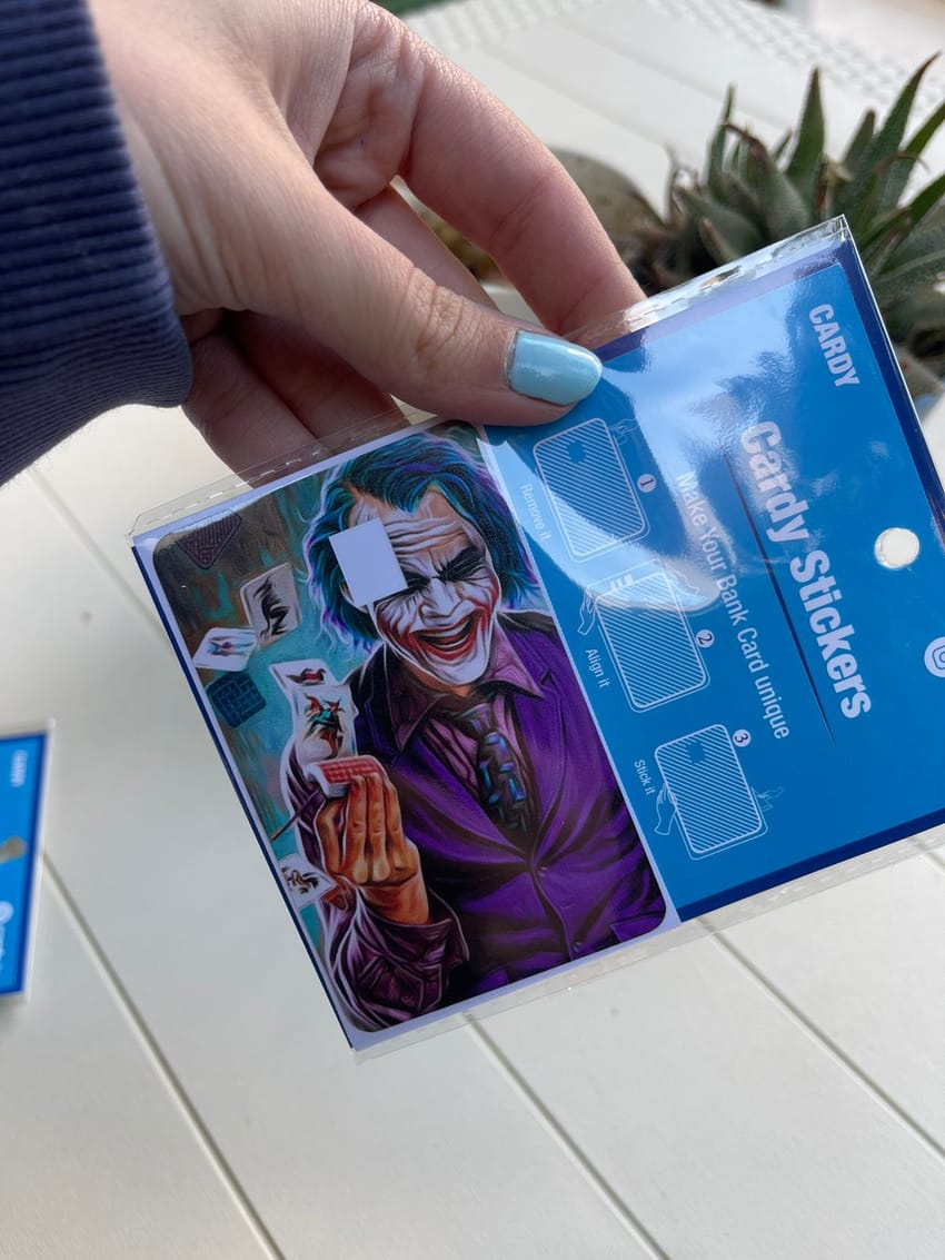 joker credit card stickers