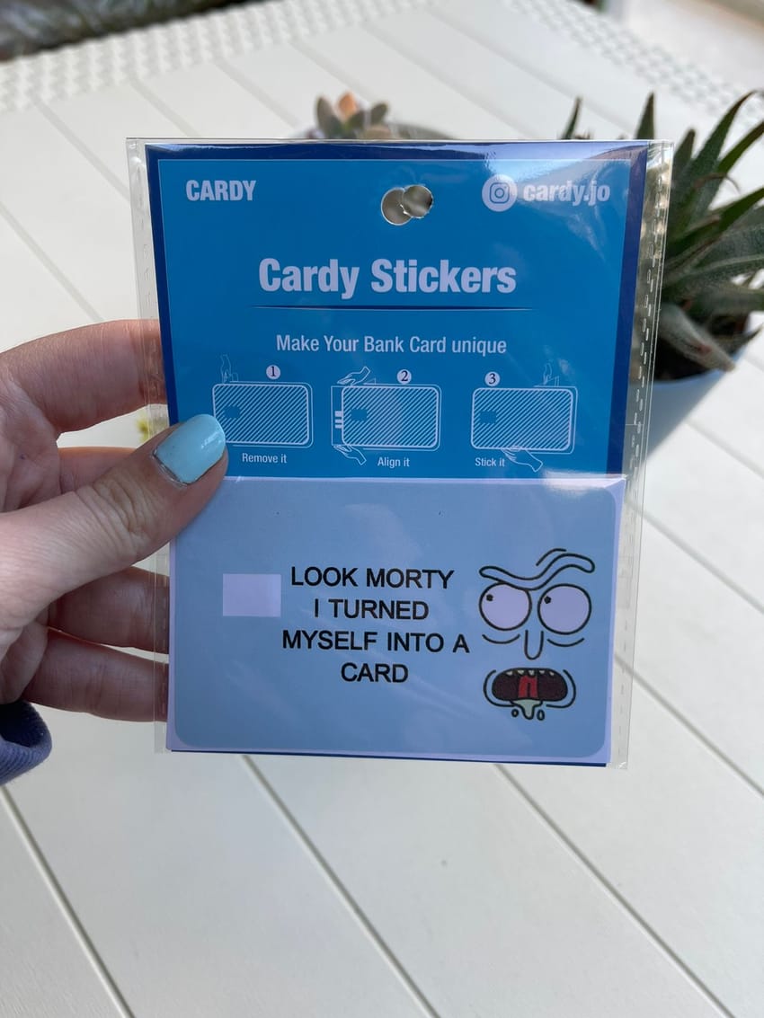 rick and morty credit card stickers