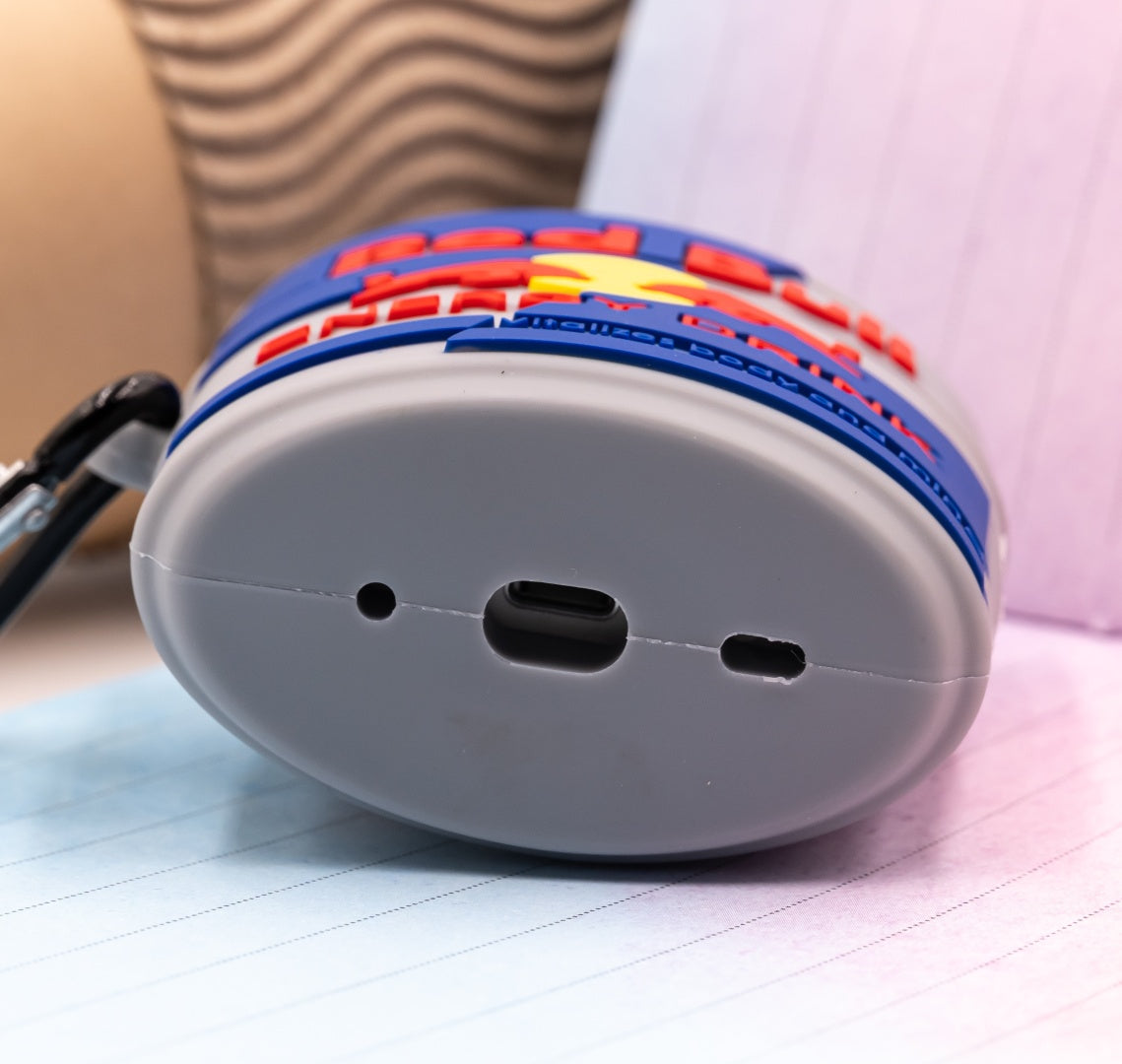 Redbull-shaped bottle airpods case