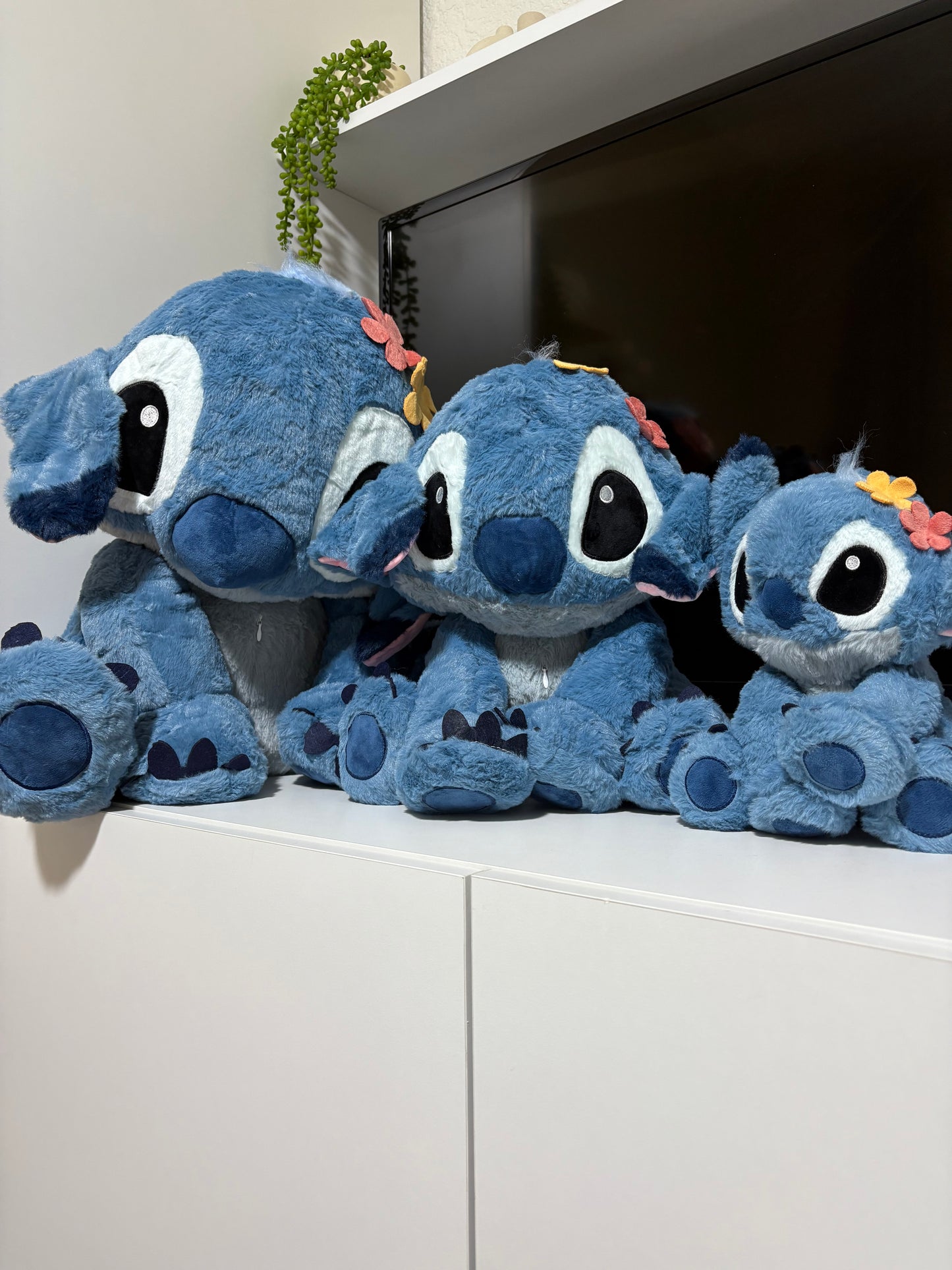 Stitch with flowers on his head plush toy