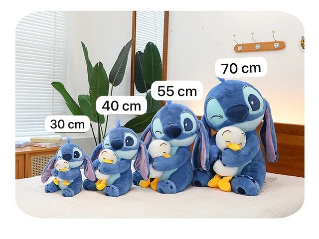 Stitch holding a duck plush toy