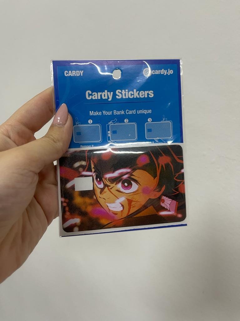 tanjiro credit card stickers