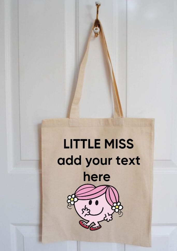 Little miss customizable tote bag