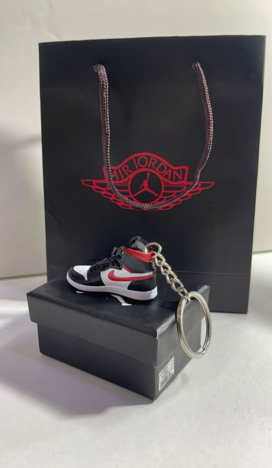 Red and black mini shoe keychain