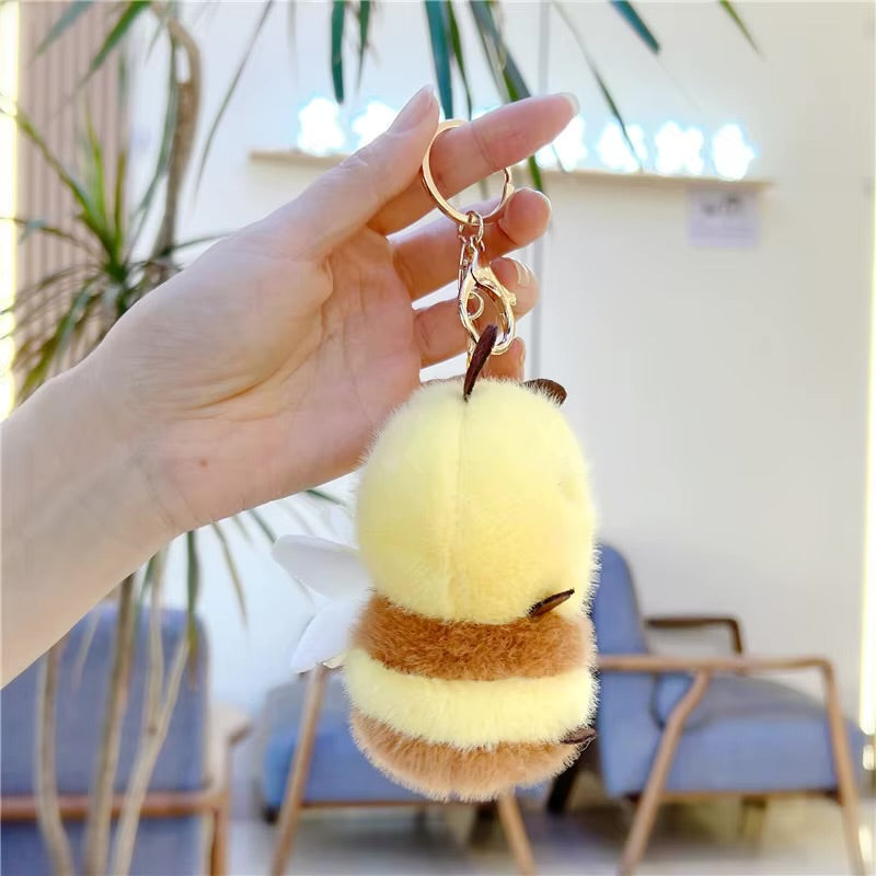 Bee plush keychain