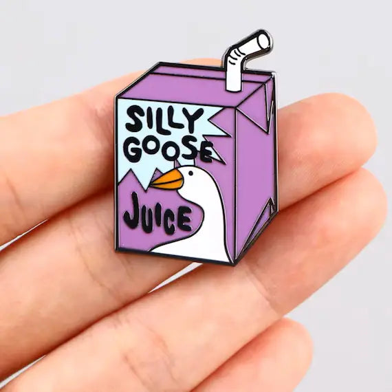 Silly goose juice Enamel Pin