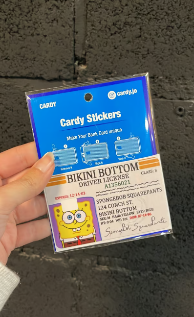 SpongeBobs's driver license credit card sticker