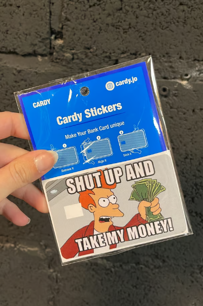 Take my money credit card sticker