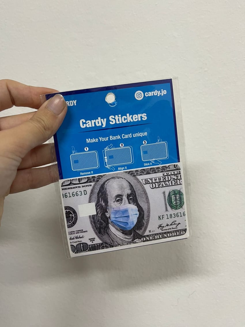 dollar credit card sticker