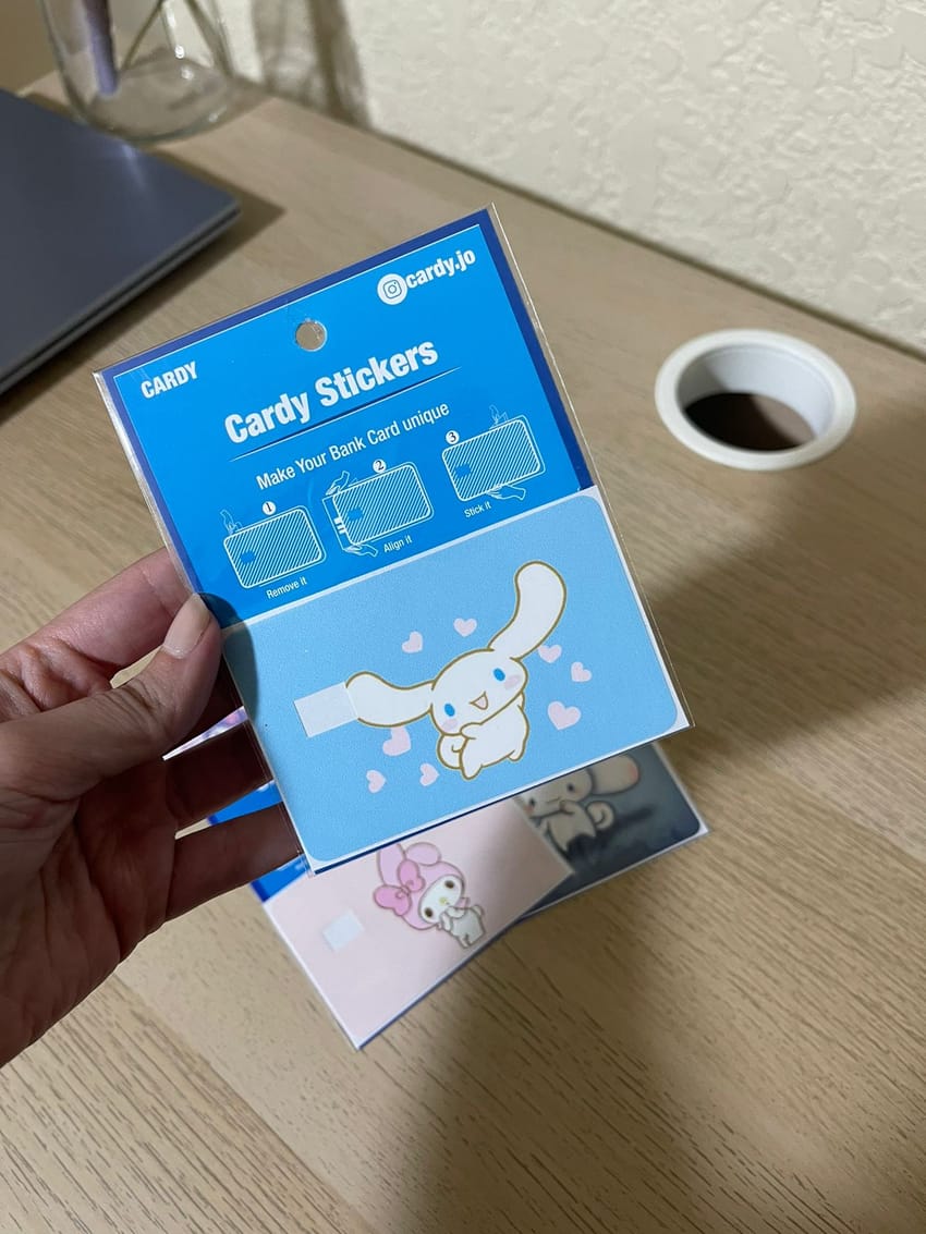 Cinnamon roll credit card stickers