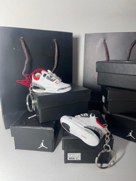 white/red/black mini shoe keychain