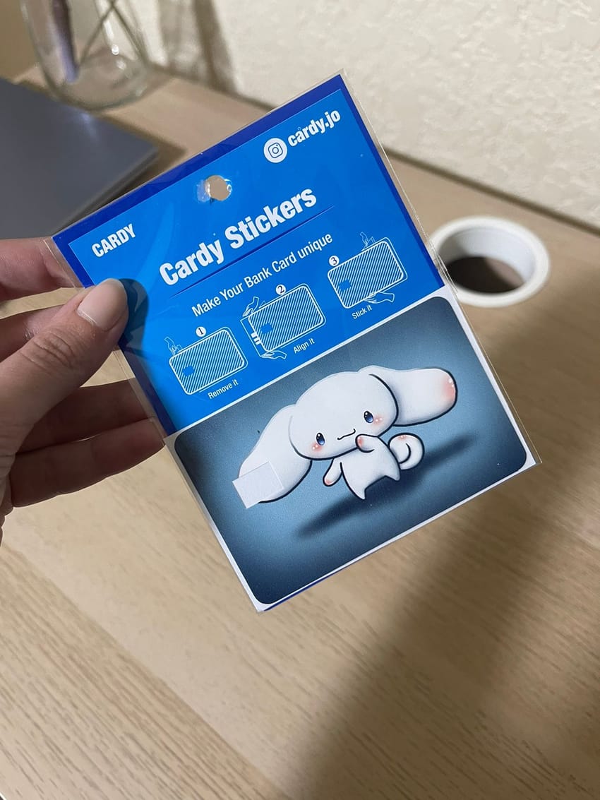 Cinnamon roll credit card sticker