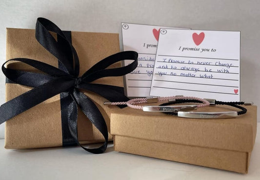 Engraved silver plated matching bracelets set