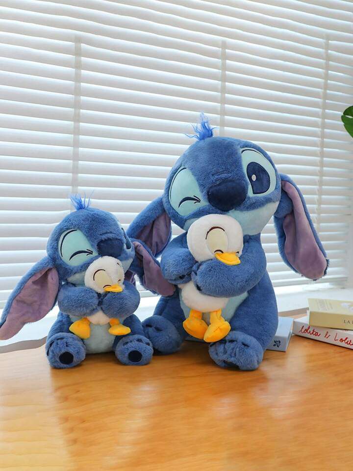 Stitch holding a duck plush toy
