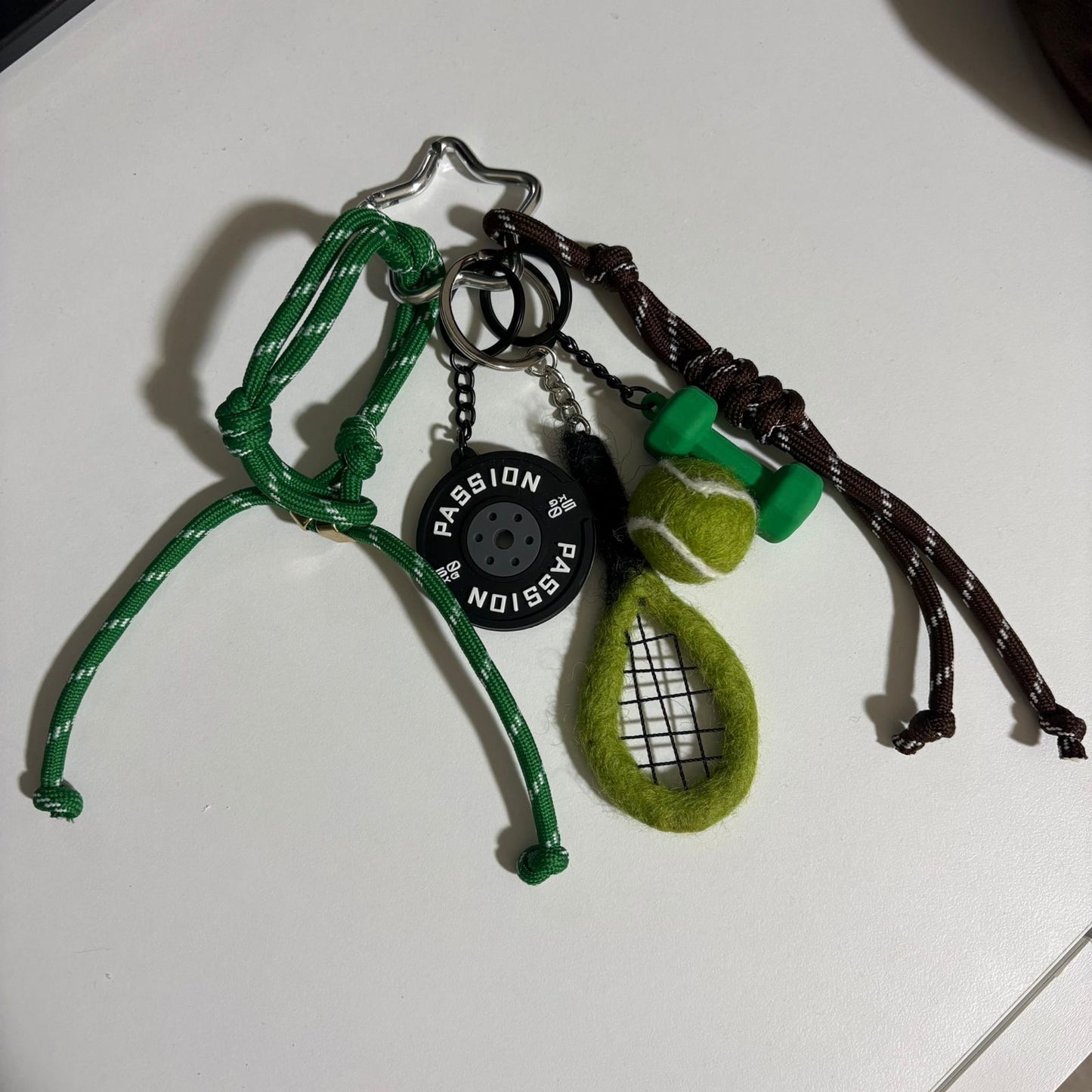 Tennis and Gym Theme Keychain Set