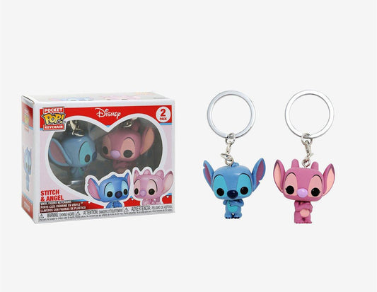 Stitch and angel matching keychains