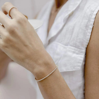 Adjustable Tennis Bracelet - Gold Plated 925 Sterling Silver
