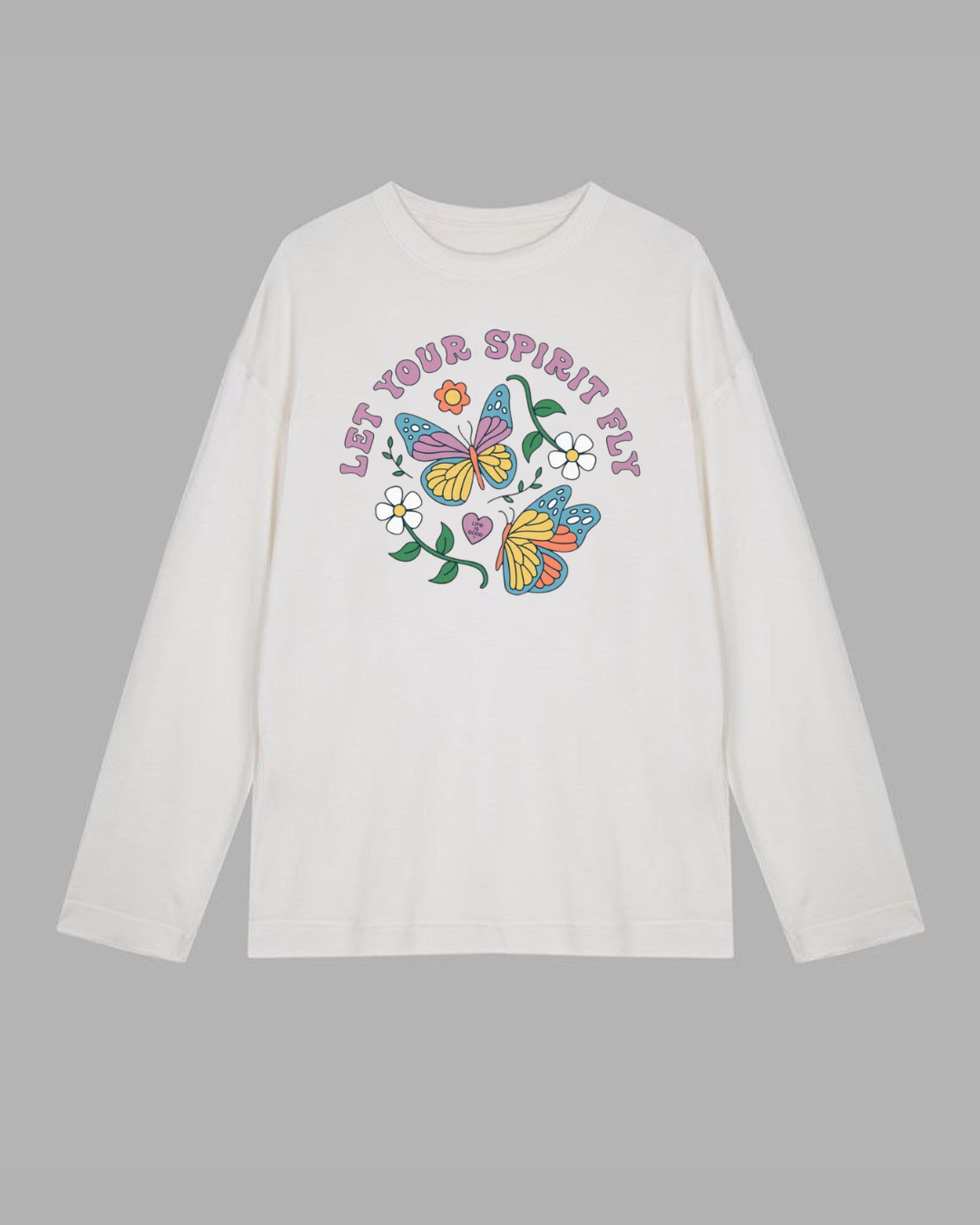 Butterfly Long Sleeve Cotton T-shirt