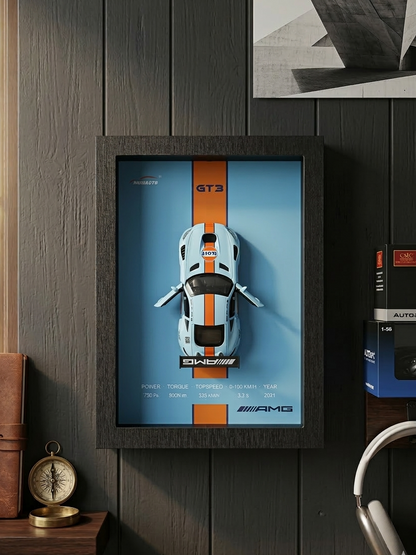 Mercedes - AMG GT3 – 3D Framed Diecast Wall Art (32cm x 23cm)