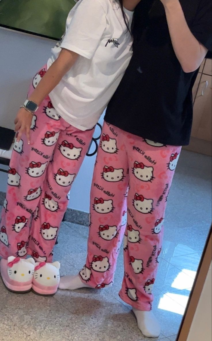 Pink hello kitty pajama pants (winter material)