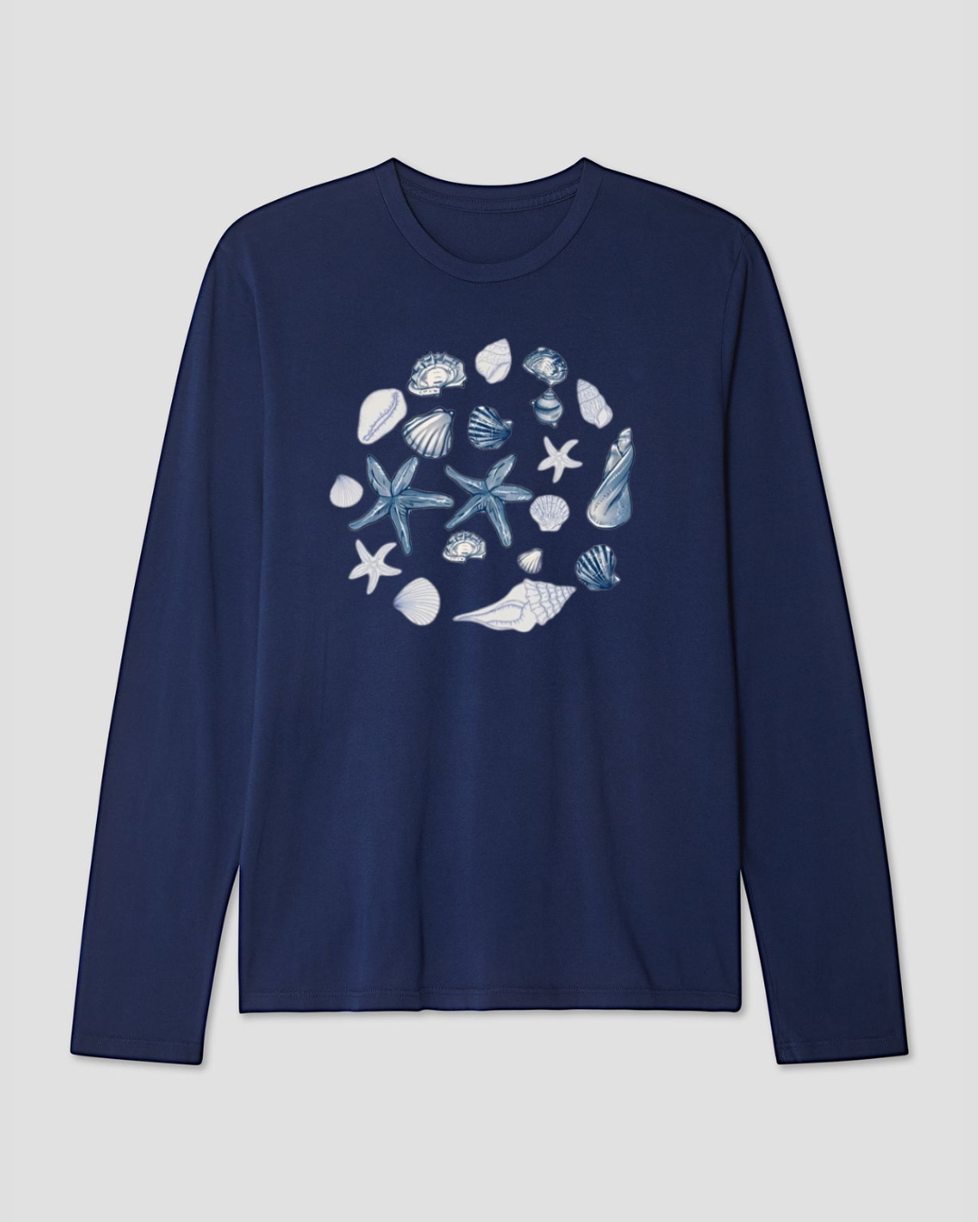 seashells Long Sleeve Cotton T-shirt