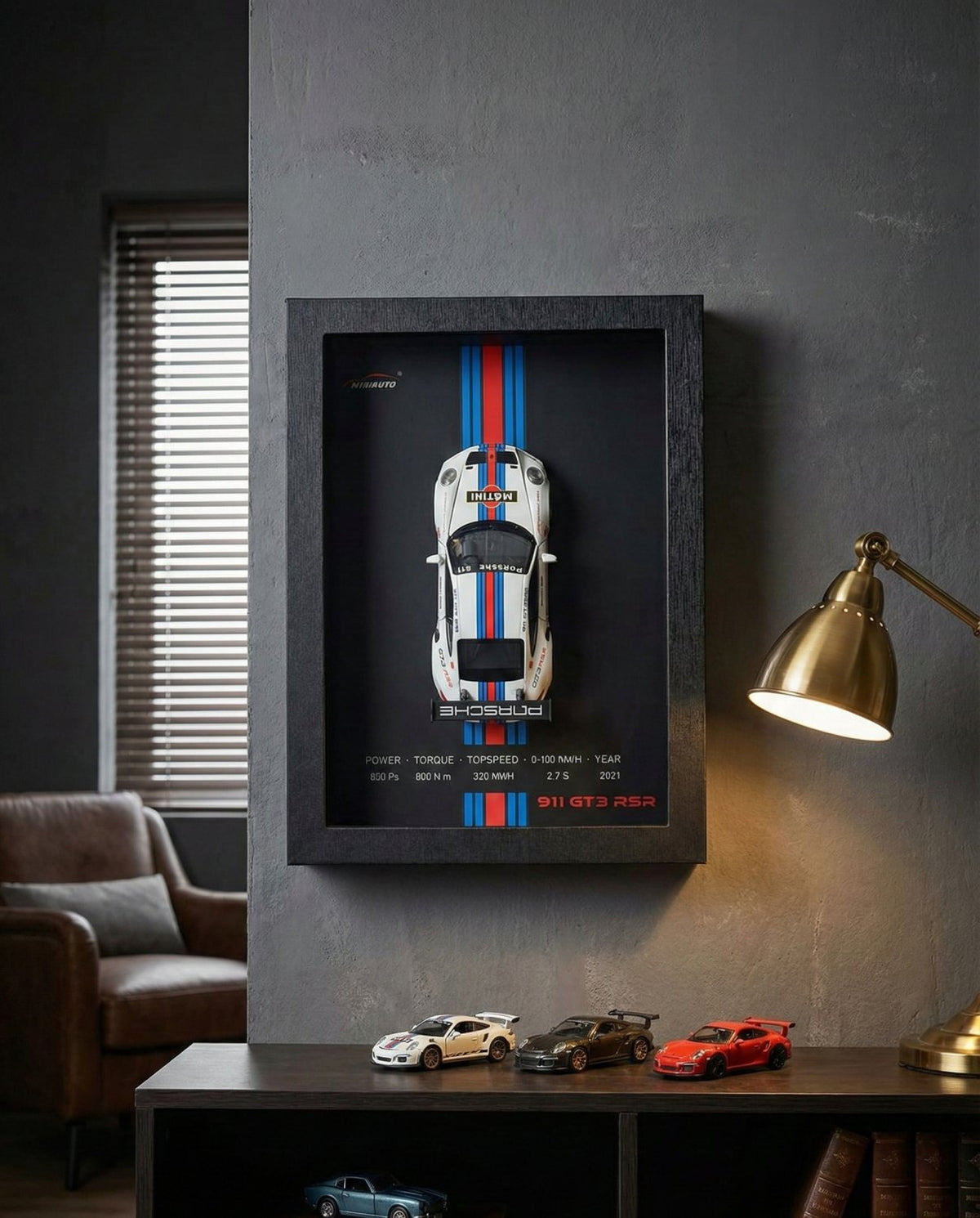 Buy 3D Car Frame Wall Art - Porsche 911 GT3 RSR with Specs – 32cm x 23cm at Pinky Promise