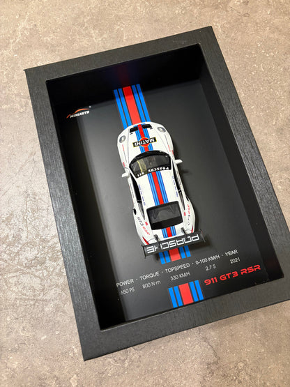3D Car Frame Wall Art - Porsche 911 GT3 RSR with Specs – 32cm x 23cm | Pinky Promise