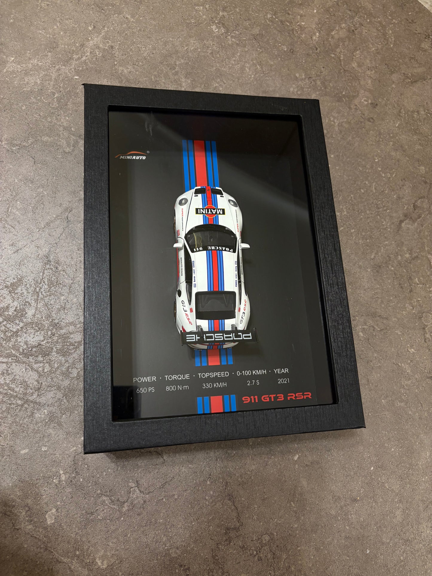 3D Car Frame Wall Art - Porsche 911 GT3 RSR with Specs – 32cm x 23cm - Photo 10 | Pinky Promise