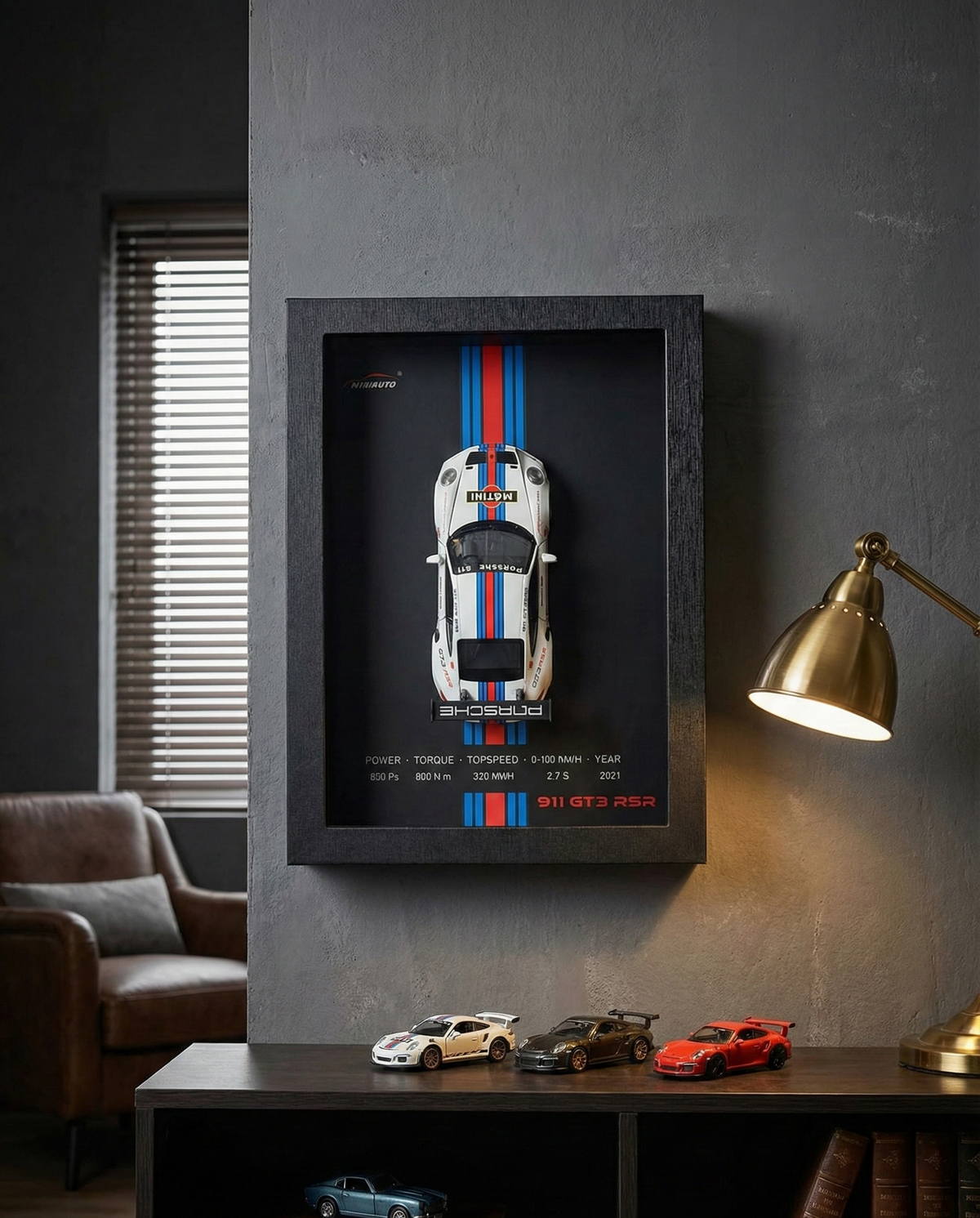 Buy 3D Car Frame Wall Art - Porsche 911 GT3 RSR with Specs – 32cm x 23cm at Pinky Promise
