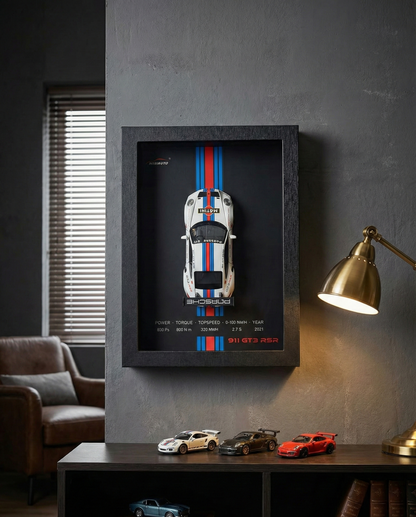 Buy 3D Car Frame Wall Art - Porsche 911 GT3 RSR with Specs – 32cm x 23cm at Pinky Promise