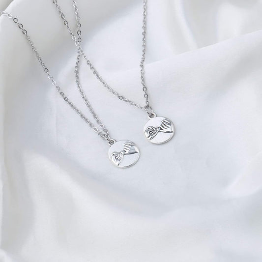 Pinky promise matching necklaces set