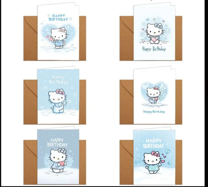 Random Hello kitty birthday card - blue