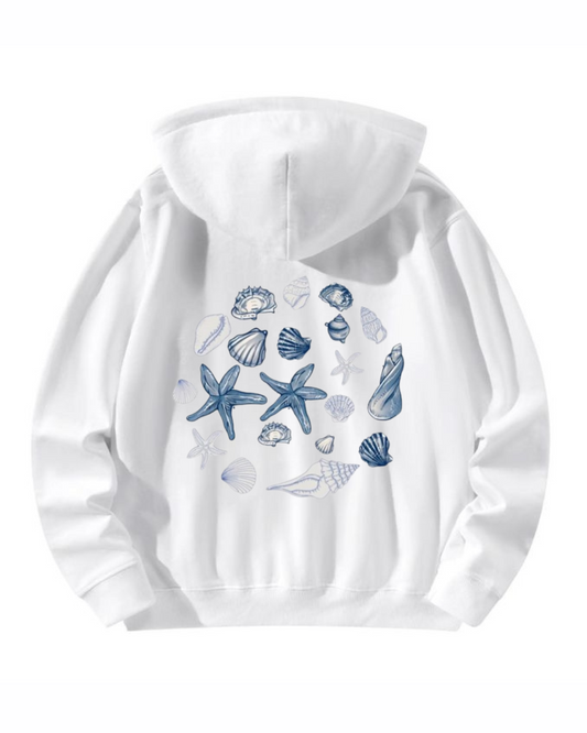 Seashells hoodie - back + front design