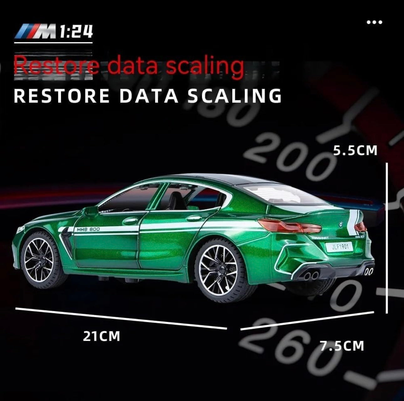 Green BMW M8 Manhart Edition Diecast Model Car - Premium Desk Decor & Collectible Gift