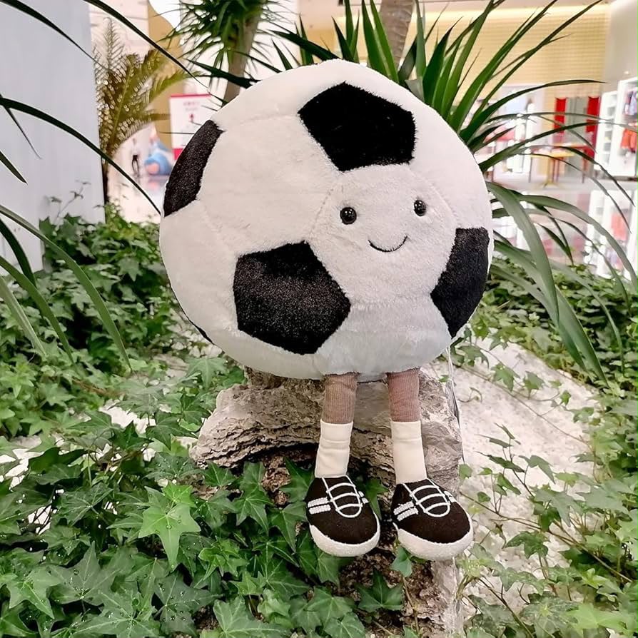 Kawaii Sports Ball Plushies – Basketball & Football - 30 cm