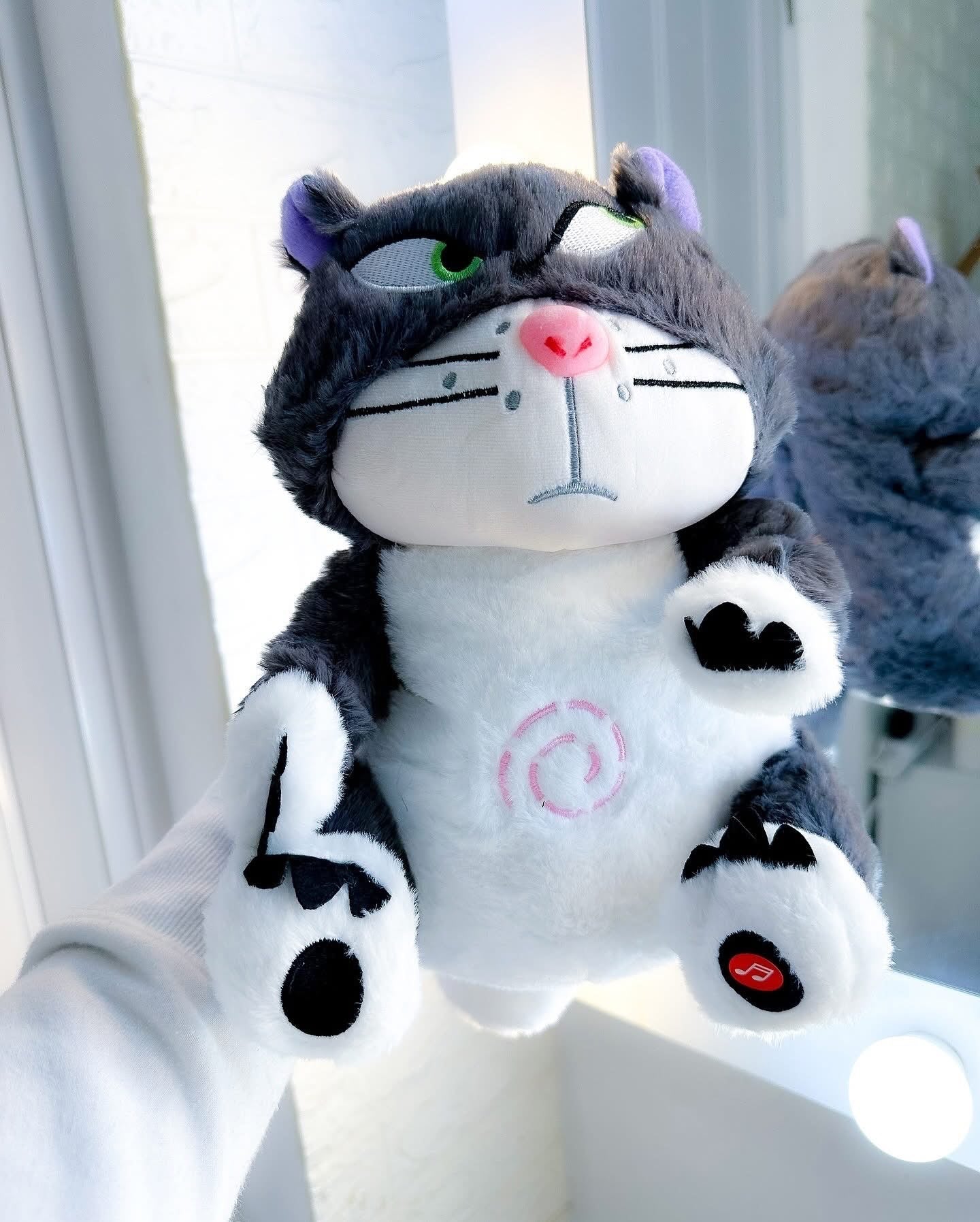 Lucifer angry cat breathing plush toy