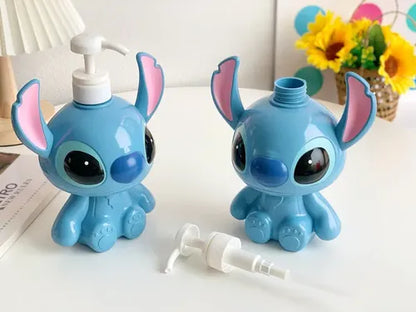Cute Stitch Soap Dispenser – 750ml Plastic Pump Bottle for Bathroom & Kitchen