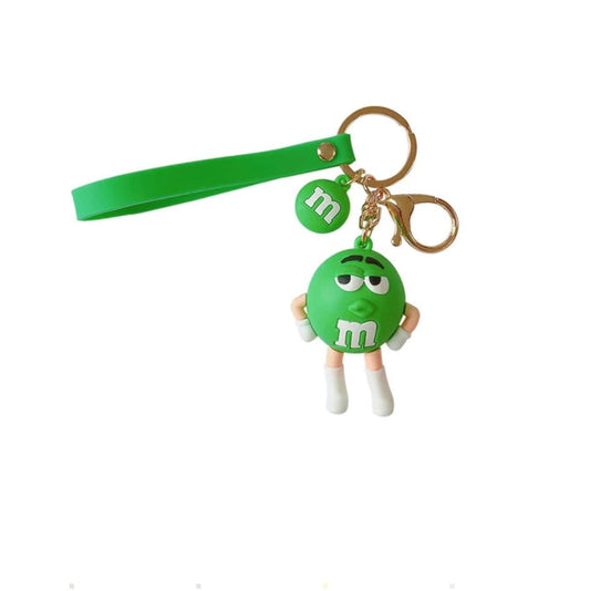 green m and ms keychain