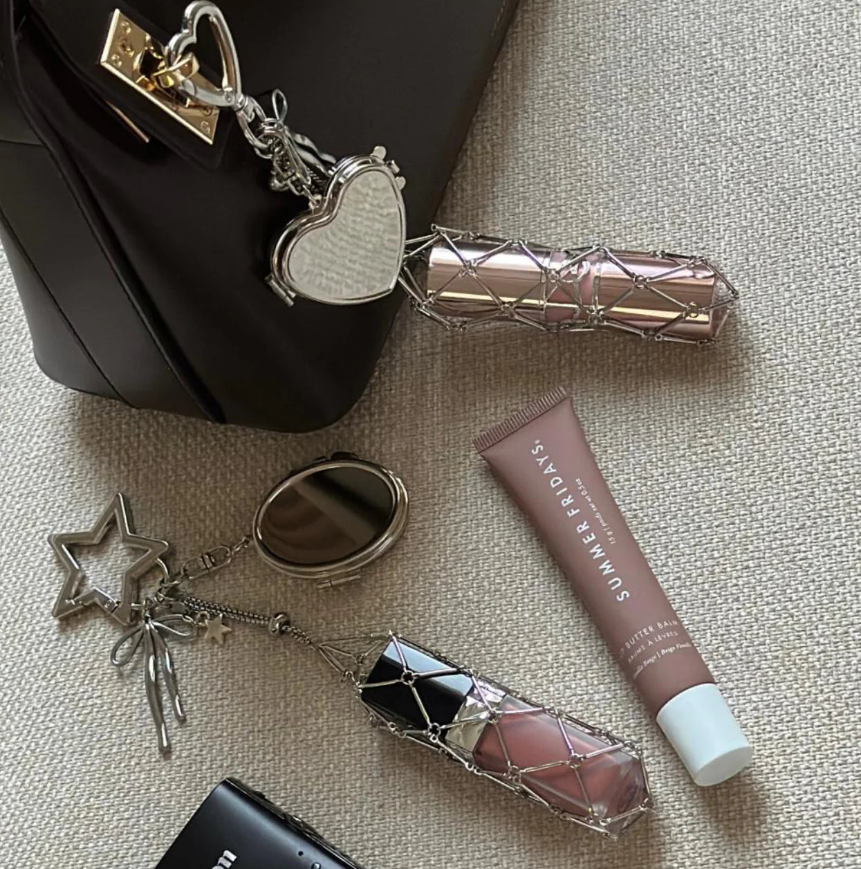 Lipstick holder keychain