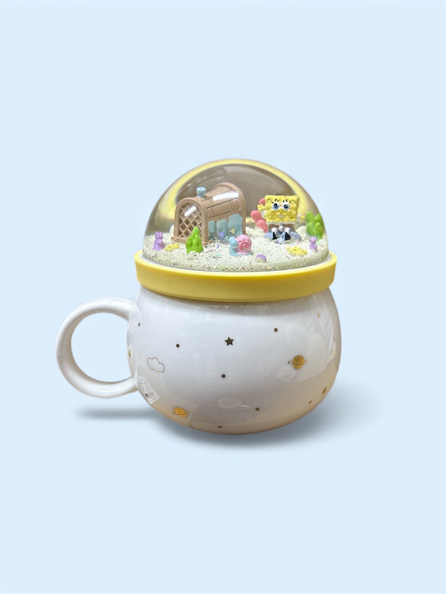 SpongeBob square + snow glob lid mug
