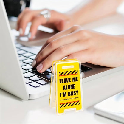 Funny Acrylic Desk Sign,Leave Me Alone, I'm Busy