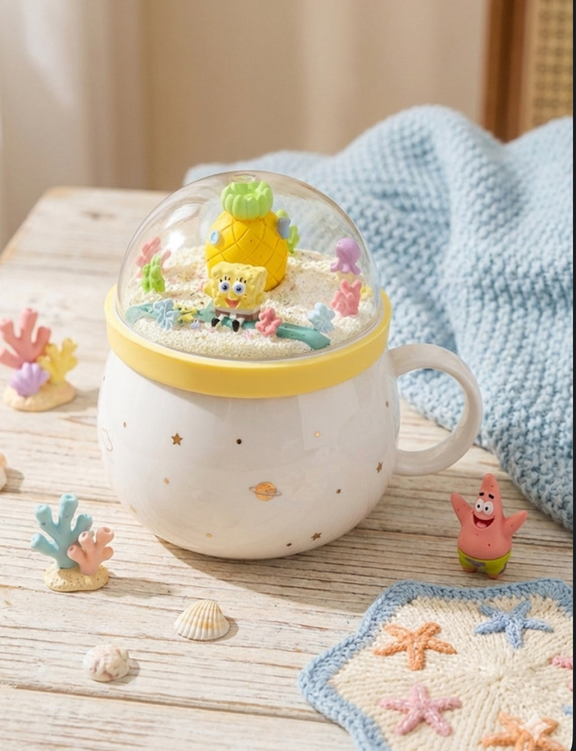 SpongeBob mug + snow glob lid