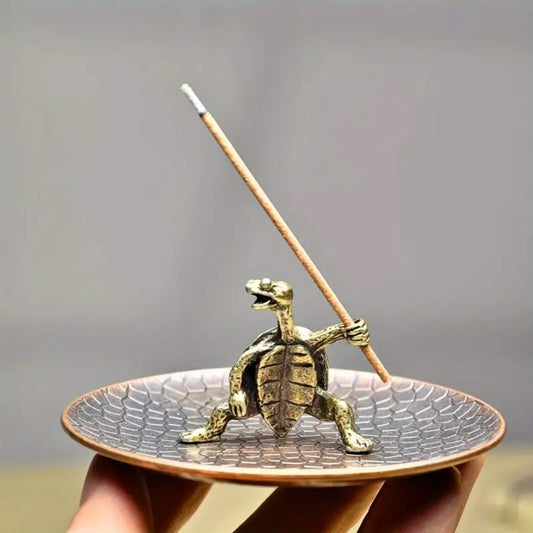 Ninja Turtle Brass Incense Holder / Bakhur Holder  & Ash Catcher Tray