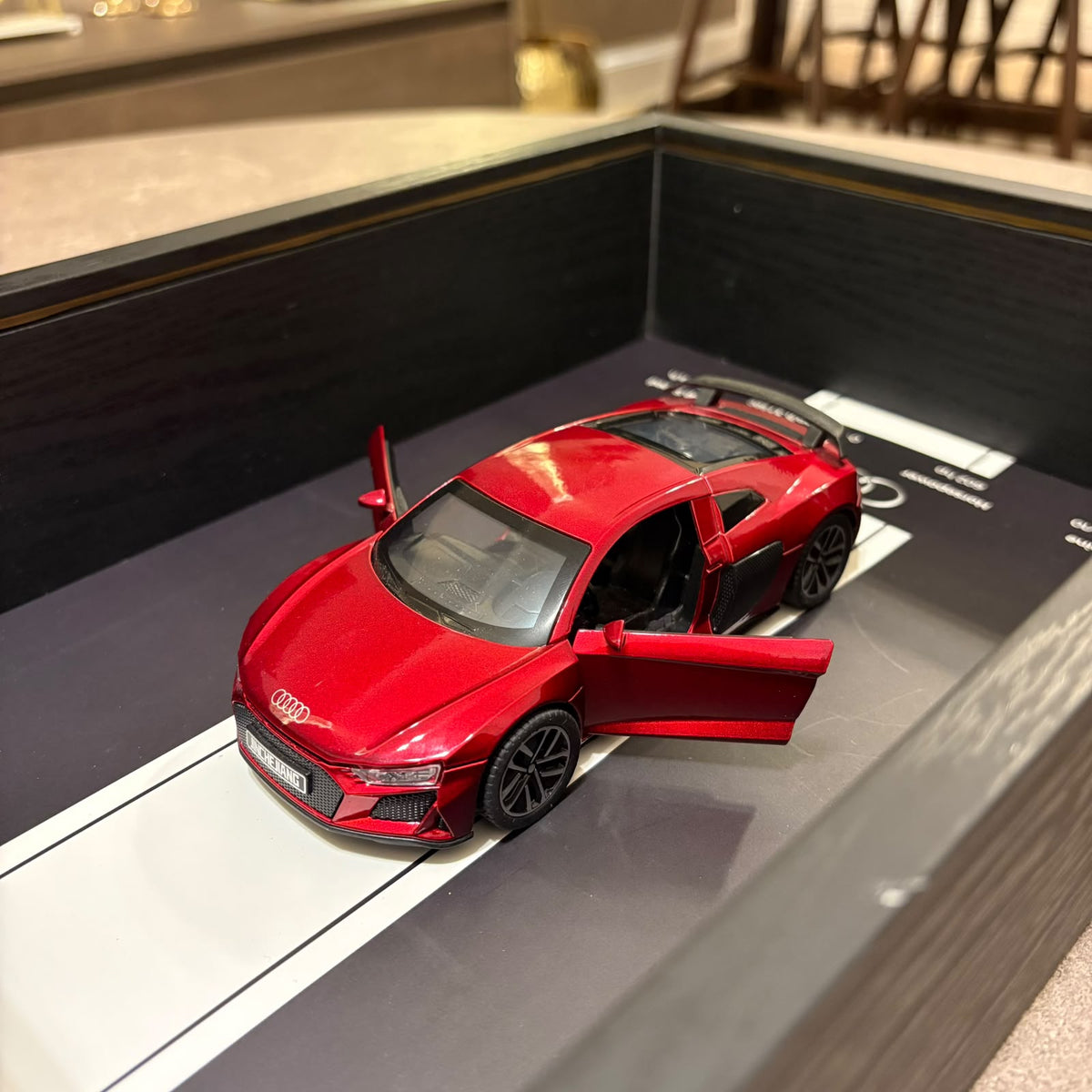 Audi R8 3D Shadow Box Wall Art - Red - 32cm x 23cm