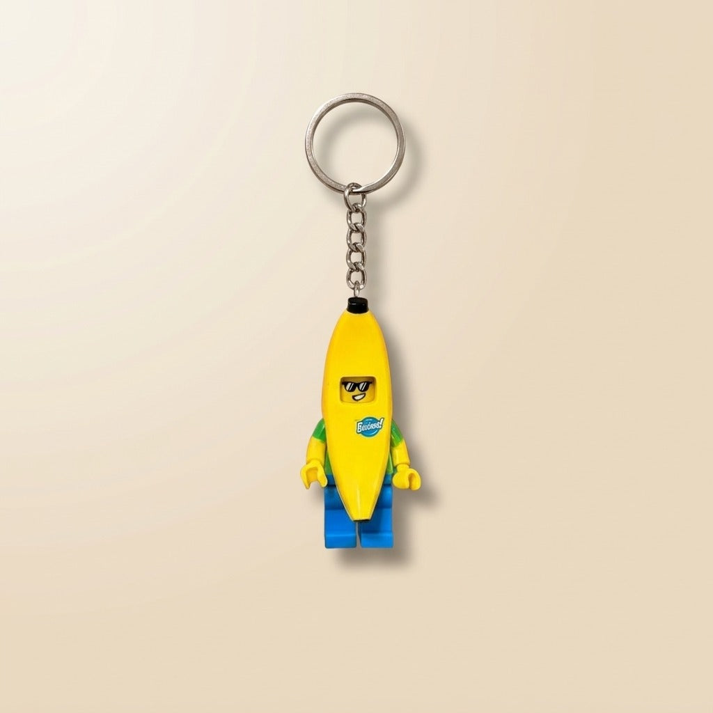 Banana Suit Mini Figure Keychain – Cool Sunglasses Banana Costume Guy Keyring & Bag Charm