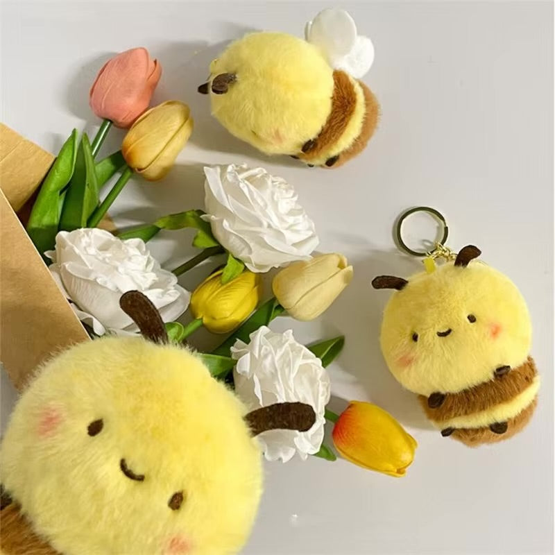Bee plush keychain