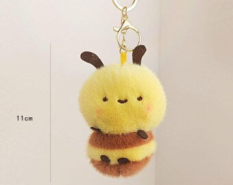 Bee plush keychain