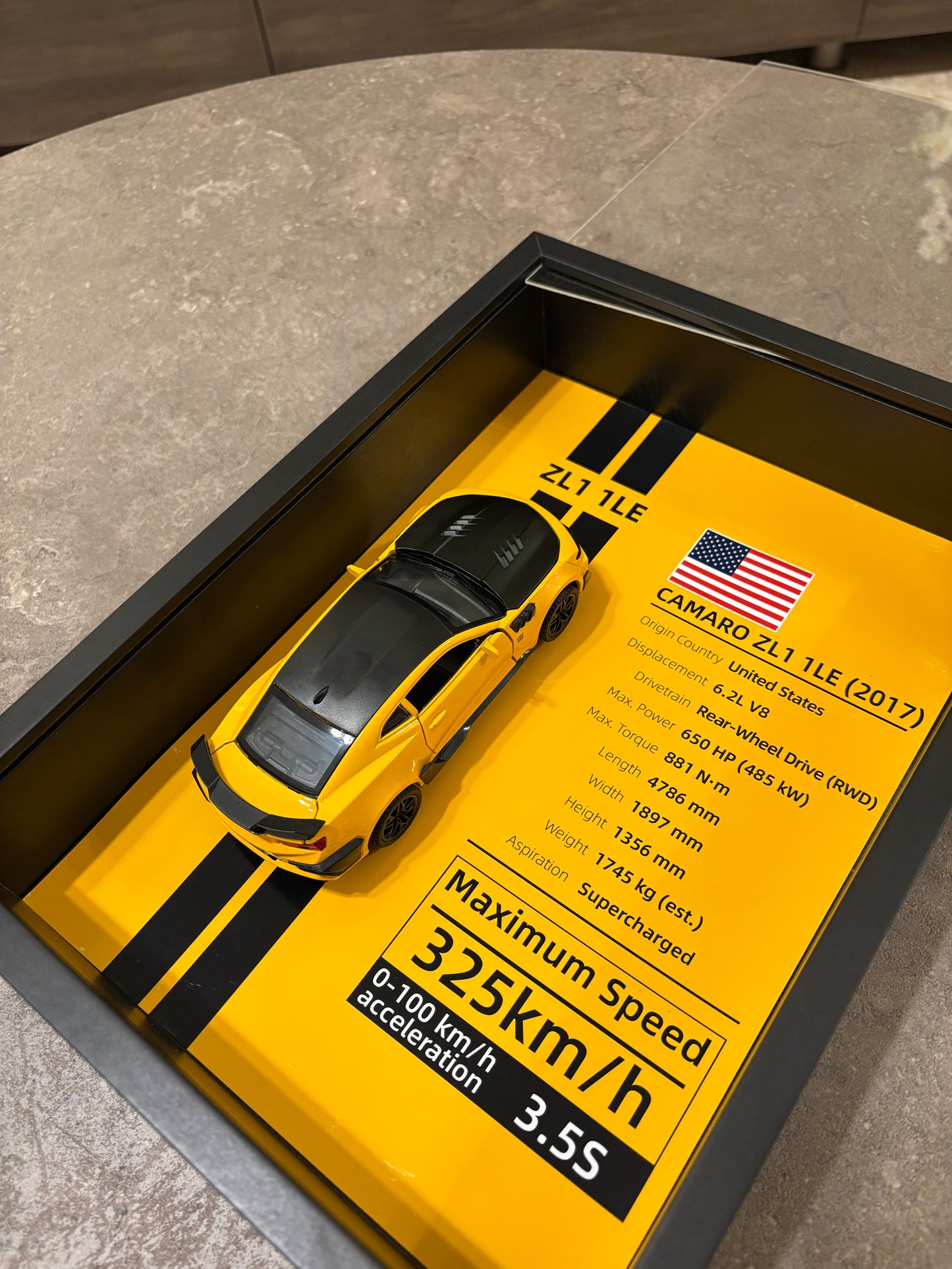 Chevrolet Camaro ZL1 1LE – 3D Diecast Wall Art Display - 32cm x 23cm